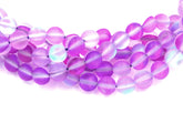 Synthetic Glass Moonstone Iridescent Beads Strands, Purple Moonstone Round, 6mm,8mm,10mm,12mm -15 inch strand